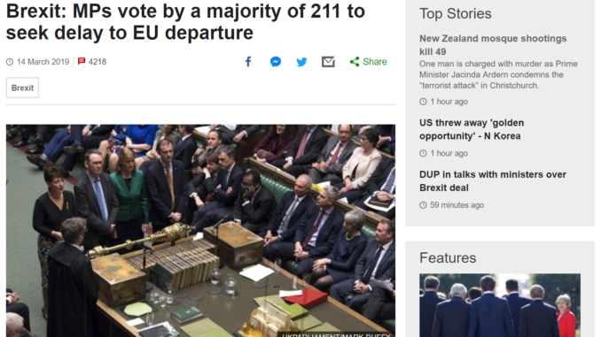 BBC Brexit Article Picture of BBC Brexit article above the fold