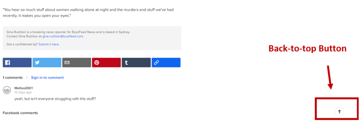 Back-to-top Button on BuzzFeed.